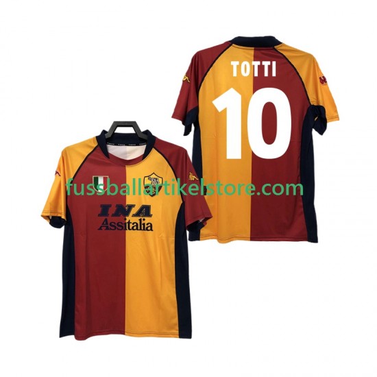 AS Rom Heimausrüstung Totti 10 Retro 2000-2001 Herren Trikot S/S