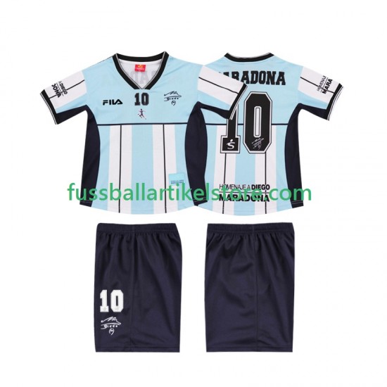Argentinien Heimausrüstung MARADONA 10 Retro 2000 Kinder Set(Trikot und Hose) S/S