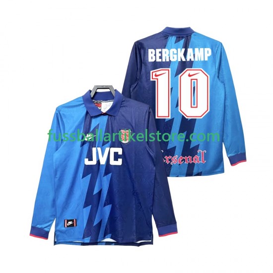 Arsenal Auswärtsausrüstung Bergkamp 10 Retro 1995 1996 Herren Trikot L/S