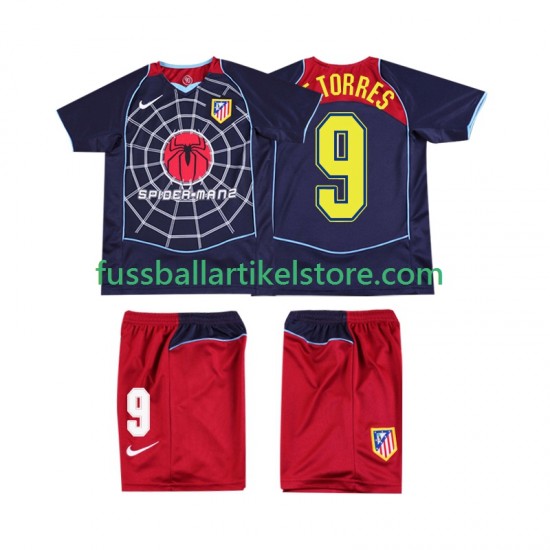 Atlético Madrid Auswärtsausrüstung F TORRES 9 Retro 2004 2005 Kinder Set(Trikot und Hose) S/S
