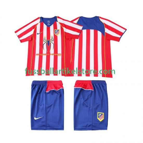 Atlético Madrid Heimausrüstung Retro 2004 2005 Kinder Set(Trikot und Hose) S/S