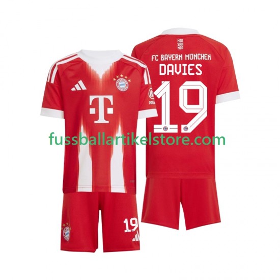 FC Bayern München Heimausrüstung Alphonso Davies 19 2025-2026 Kinder Set(Trikot und Hose) S/S