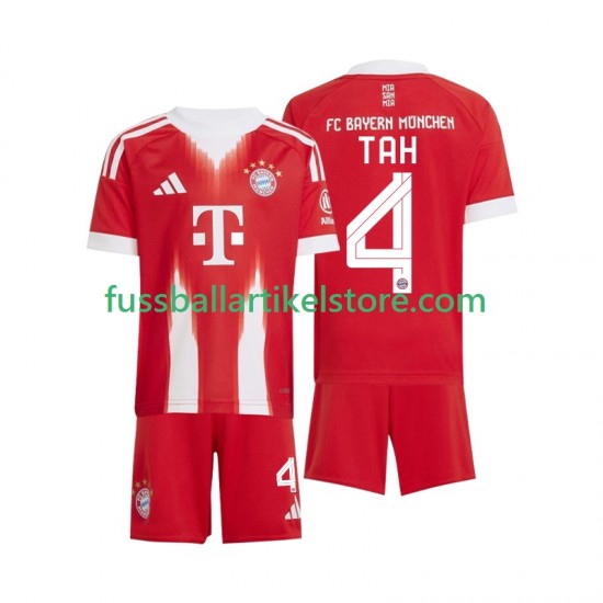 FC Bayern München Heimausrüstung Jonathan Tah 4 2025-2026 Kinder Set(Trikot und Hose) S/S