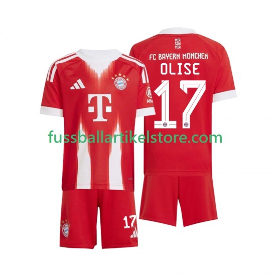 FC Bayern München Heimausrüstung Michael Olise 17 2025-2026 Kinder Set(Trikot und Hose) S/S