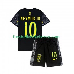 Brasilien Heimausrüstung Neymar JR 10 Cheist the Redeemer Football Shirts 2024 Kinder Set(Trikot und Hose) S/S