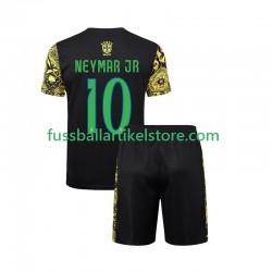 Brasilien Heimausrüstung Neymar JR 10 Jesus 2024 Kinder Set(Trikot und Hose) S/S