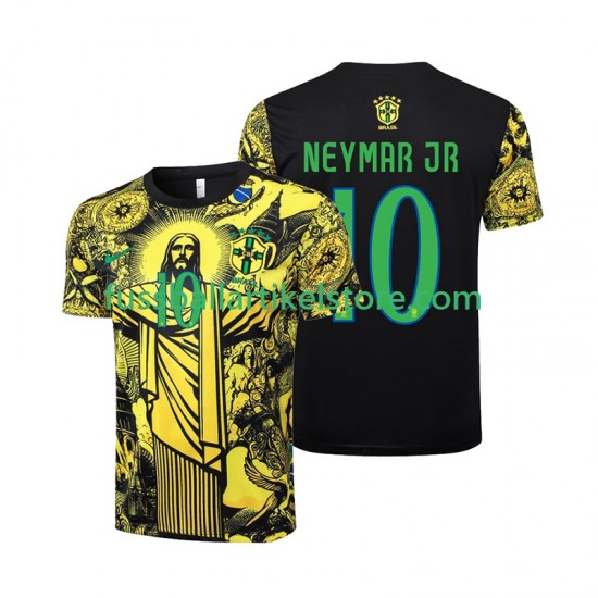 Brasilien Heimausrüstung Neymar JR 10 Jesus 2024 Herren Trikot S/S