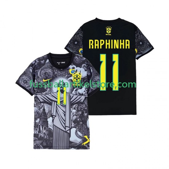 Brasilien Heimausrüstung RAPHINHA 11 Cheist the Redeemer 2024 Herren Trikot S/S