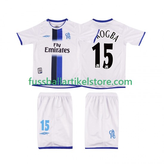 Chelsea Auswärtsausrüstung DROGBA 15 Retro 2003 Kinder Set(Trikot und Hose) S/S