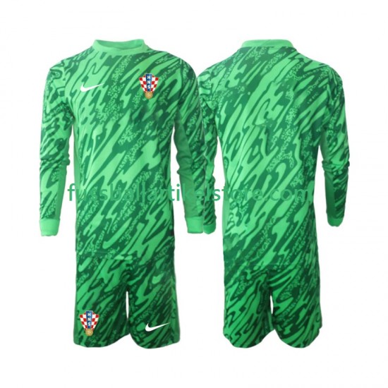 Kroatien Auswärtsausrüstung Torwart 2024 Kinder Set(Trikot und Hose) L/S