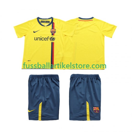 FC Barcelona Auswärtsausrüstung Retro 2008 2009 Kinder Set(Trikot und Hose) S/S
