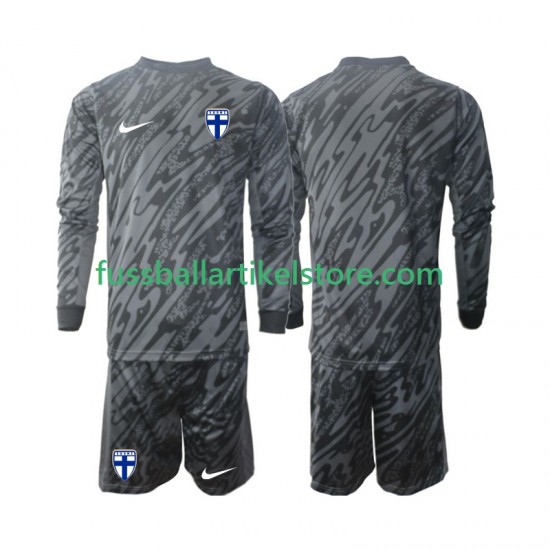 Finnland Heimausrüstung Torwart 2024 Kinder Set(Trikot und Hose) L/S