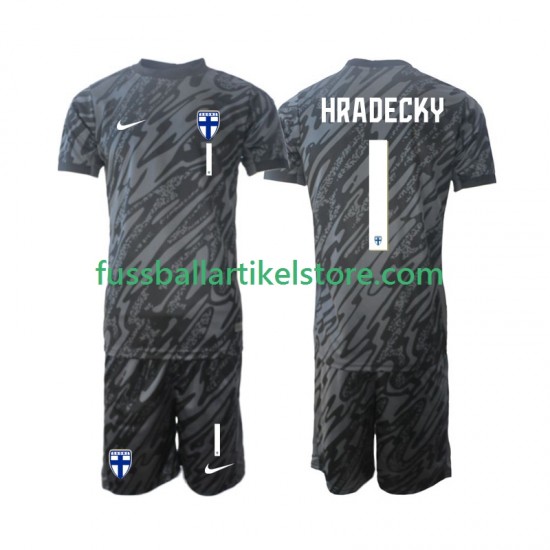 Finnland Heimausrüstung Torwart HRADECKY 1 2024 Kinder Set(Trikot und Hose) S/S