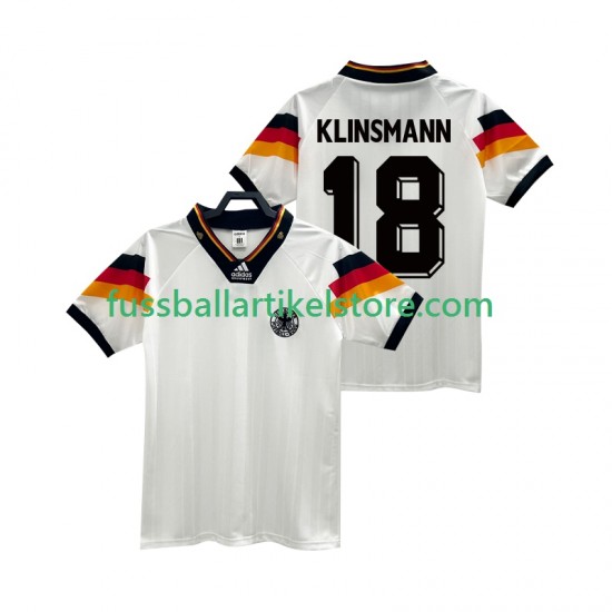 Deutschland Heimausrüstung KLINSMANN 18 Retro 1992 Herren Trikot S/S