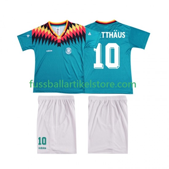 Deutschland Auswärtsausrüstung MATTHAUS 10 Retro 1994 Kinder Set(Trikot und Hose) S/S