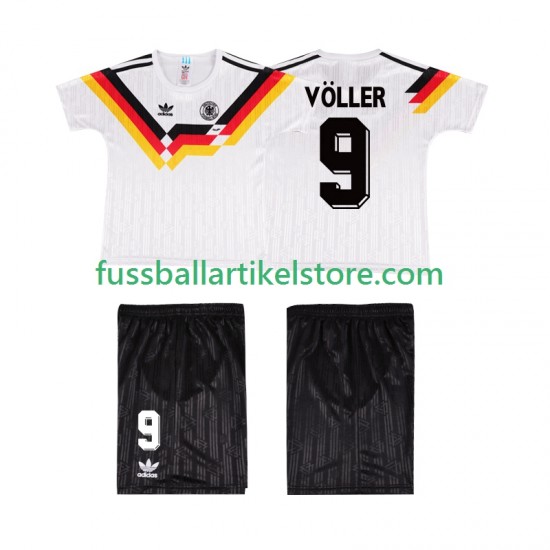 Deutschland Heimausrüstung VOLLER 9 Retro 1990 Kinder Set(Trikot und Hose) S/S