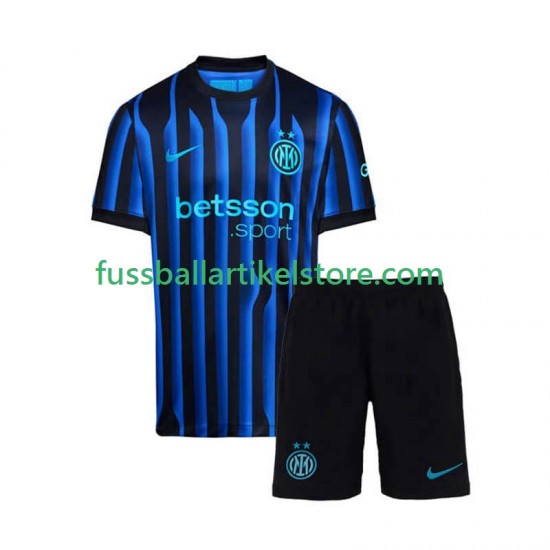Inter Mailand Heimausrüstung 2025-2026 Kinder Set(Trikot und Hose) S/S