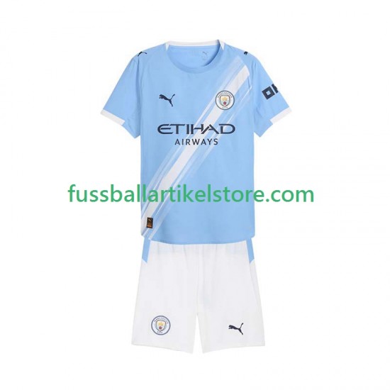Manchester City Heimausrüstung 2025-2026 Kinder Set(Trikot und Hose) S/S