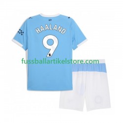 Manchester City Heimausrüstung Erling Haaland 9 2025-2026 Kinder Set(Trikot und Hose) S/S