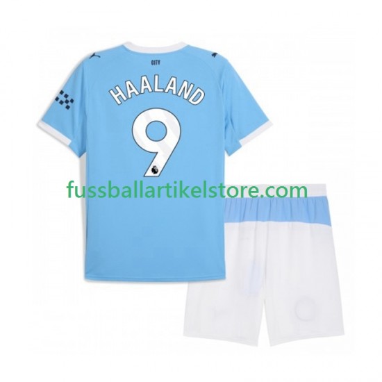 Manchester City Heimausrüstung Erling Haaland 9 2025-2026 Kinder Set(Trikot und Hose) S/S