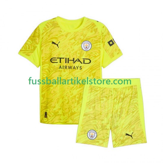 Manchester City Ausweichausrüstung Torwart 2025-2026 Kinder Set(Trikot und Hose) S/S