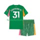 Manchester City Heimausrüstung Torwart Ederson Moraes 31 2025-2026 Kinder Set(Trikot und Hose) S/S