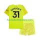 Manchester City Ausweichausrüstung Torwart Ederson Moraes 31 2025-2026 Kinder Set(Trikot und Hose) S/S