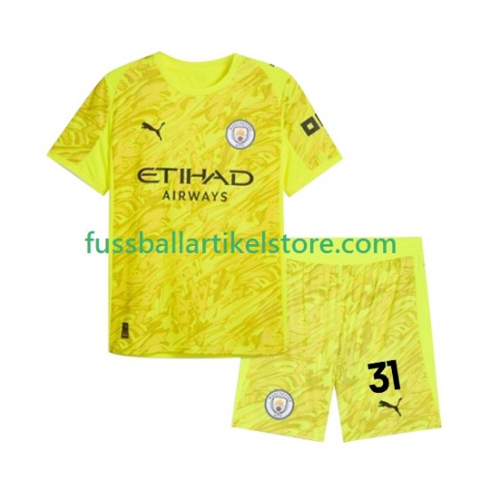 Manchester City Ausweichausrüstung Torwart Ederson Moraes 31 2025-2026 Kinder Set(Trikot und Hose) S/S