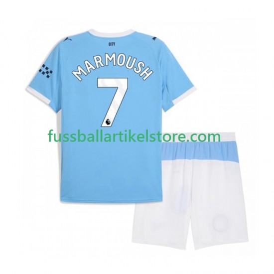 Manchester City Heimausrüstung Omar Marmoush 7 2025-2026 Kinder Set(Trikot und Hose) S/S