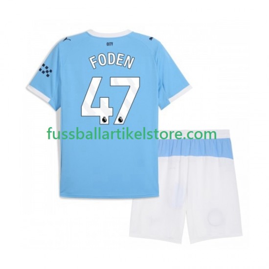 Manchester City Heimausrüstung Phil Foden 47 2025-2026 Kinder Set(Trikot und Hose) S/S