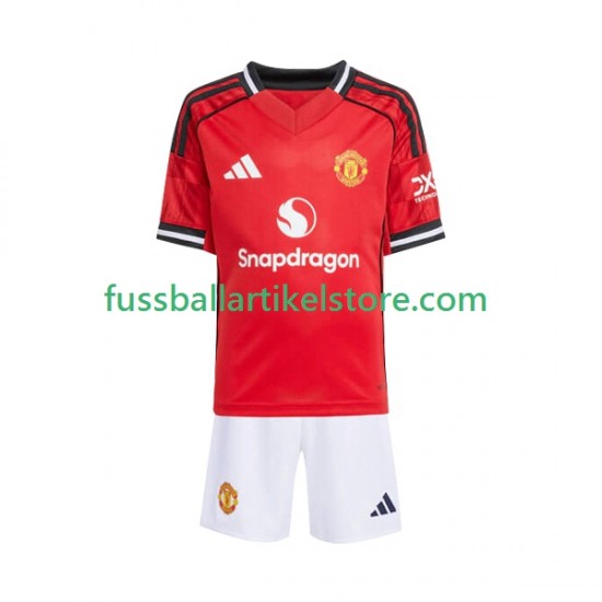 Manchester United Heimausrüstung 2025-2026 Kinder Set(Trikot und Hose) S/S