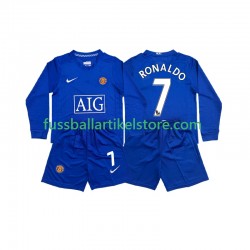 Manchester United Auswärtsausrüstung Cristiano Ronaldo 7 Retro 2008 Kinder Set(Trikot und Hose) L/S