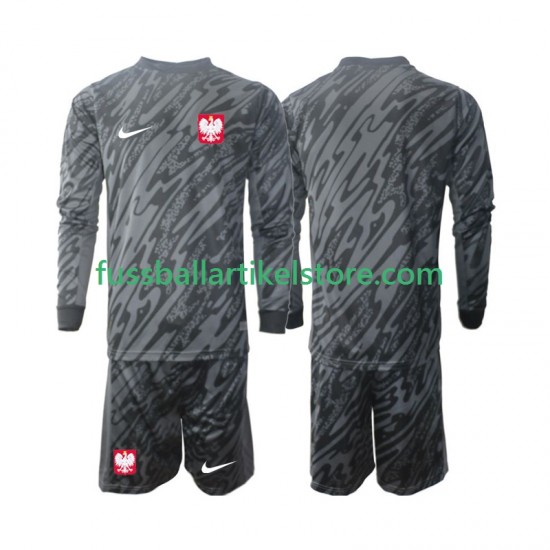 Polen Auswärtsausrüstung Torwart 2024 Kinder Set(Trikot und Hose) L/S