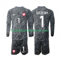 Polen Auswärtsausrüstung Torwart Szczesny 1 2024 Kinder Set(Trikot und Hose) L/S
