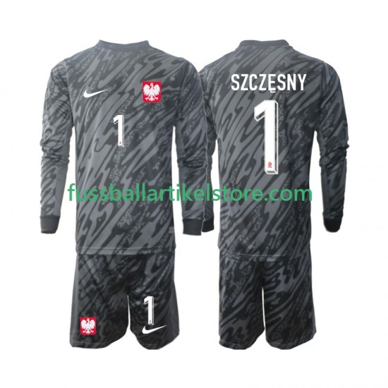 Polen Auswärtsausrüstung Torwart Szczesny 1 2024 Kinder Set(Trikot und Hose) L/S