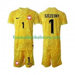 Polen Heimausrüstung Torwart Szczesny 1 2024 Kinder Set(Trikot und Hose) S/S