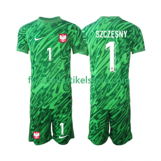 Polen Ausweichausrüstung Torwart Szczesny 1 2024 Kinder Set(Trikot und Hose) S/S