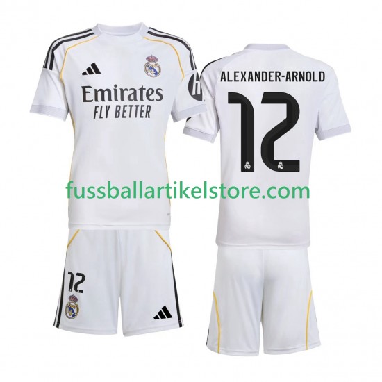 Real Madrid Heimausrüstung Alexander-Arnold 12 2025-2026 Kinder Set(Trikot und Hose) S/S