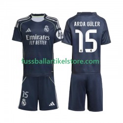 Real Madrid Auswärtsausrüstung Arda Guler 15 2025-2026 Kinder Set(Trikot und Hose) S/S