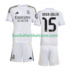 Real Madrid Heimausrüstung Arda Guler 15 2025-2026 Kinder Set(Trikot und Hose) S/S