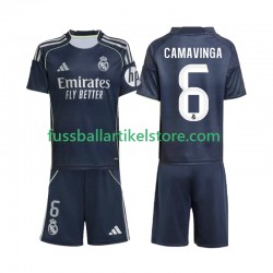 Real Madrid Auswärtsausrüstung Camavinga 6 2025-2026 Kinder Set(Trikot und Hose) S/S