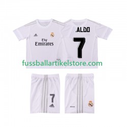 Real Madrid Heimausrüstung Cristiano Ronaldo 7 Retro 2015 2016 Kinder Set(Trikot und Hose) S/S