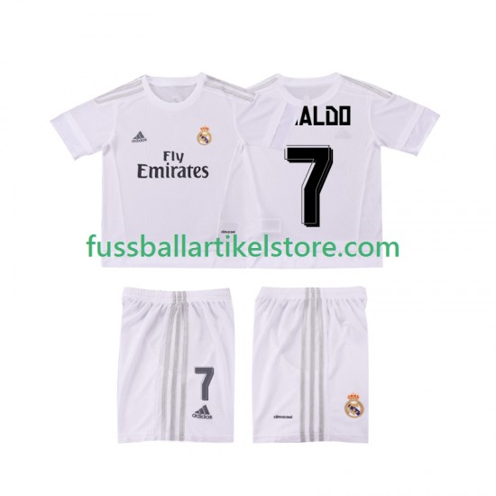 Real Madrid Heimausrüstung Cristiano Ronaldo 7 Retro 2015 2016 Kinder Set(Trikot und Hose) S/S