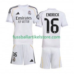 Real Madrid Heimausrüstung Endrick 16 2025-2026 Kinder Set(Trikot und Hose) S/S