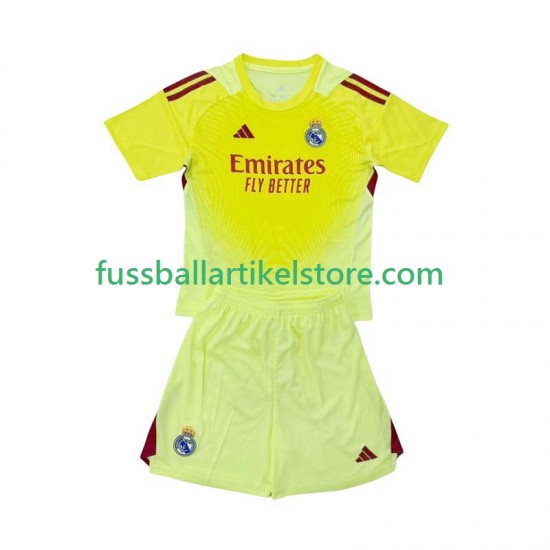 Real Madrid Viertesausrüstung Torwart 2025-2026 Kinder Set(Trikot und Hose) S/S