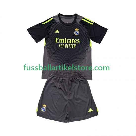 Real Madrid Ausweichausrüstung Torwart 2025-2026 Kinder Set(Trikot und Hose) S/S