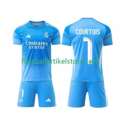 Real Madrid Heimausrüstung Torwart Thibaut Courtois 1 2025-2026 Kinder Set(Trikot und Hose) S/S