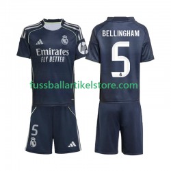 Real Madrid Auswärtsausrüstung Jude Bellingham 5 2025-2026 Kinder Set(Trikot und Hose) S/S
