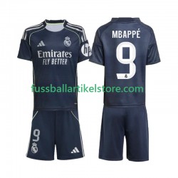 Real Madrid Auswärtsausrüstung Mbappé Kylian 9 2025-2026 Kinder Set(Trikot und Hose) S/S