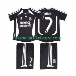 Real Madrid Auswärtsausrüstung RAUL 7 Retro 2006 2007 Kinder Set(Trikot und Hose) S/S
